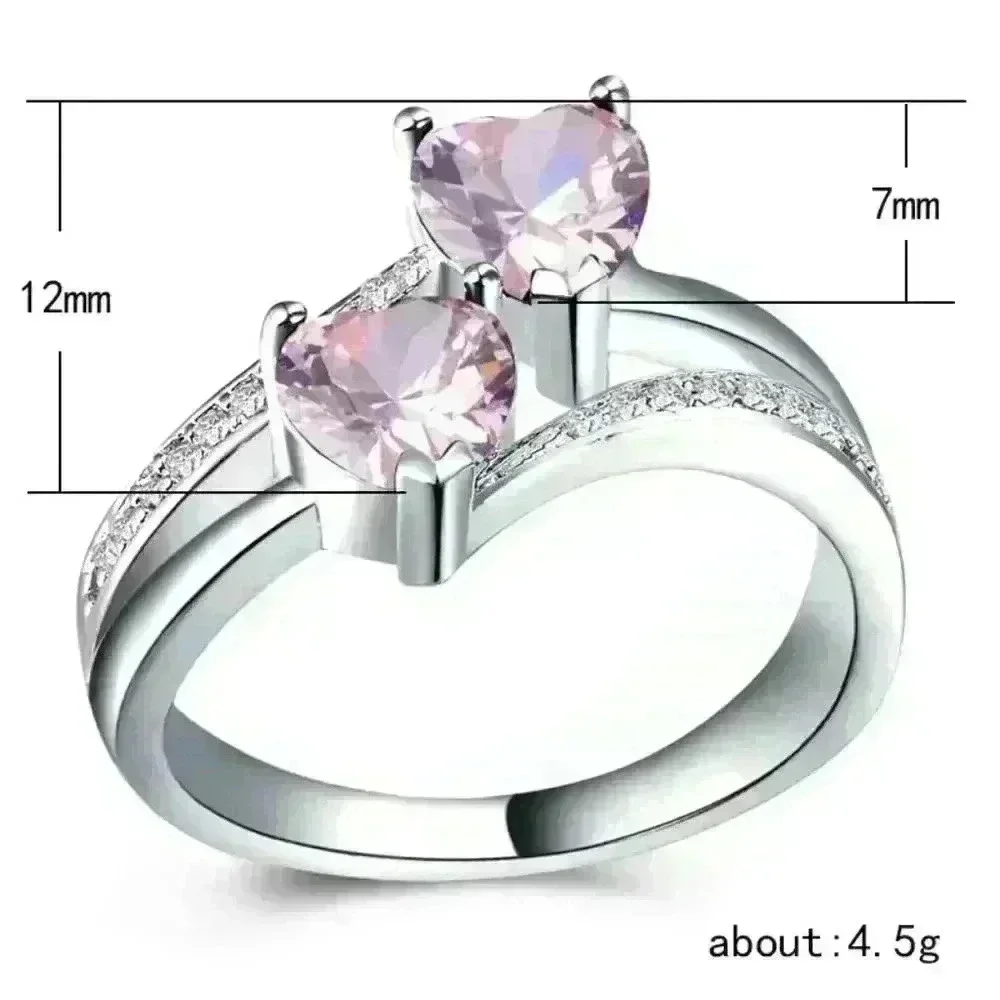 💥925 Silver Plated Pink Heart Cut Emerald Exquisite Ring, GPMB1528